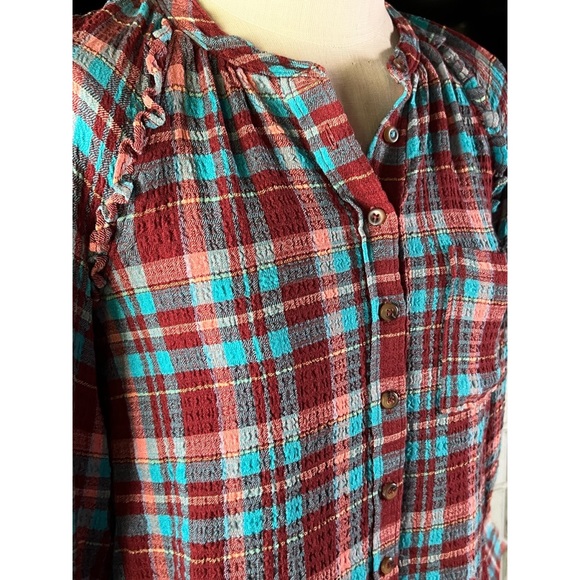 Anthropologie Pilcro Plaid Buttondown Shirt XXSP - Picture 9 of 12